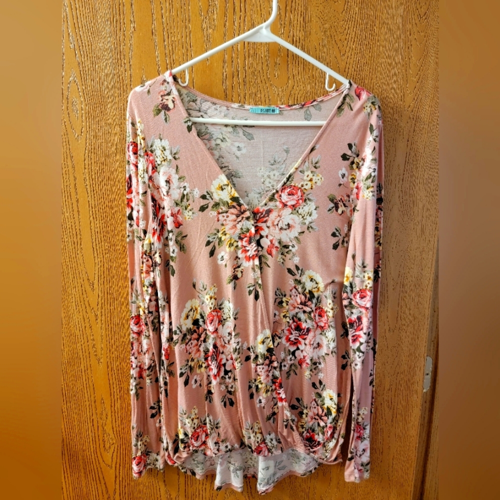 P.S. Kate Long Sleeve Pink Floral top